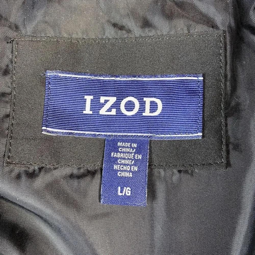 IZOD PerformX Jacket Men's Size‎ Large Zippered Lined Coat Blue Black Colorblock